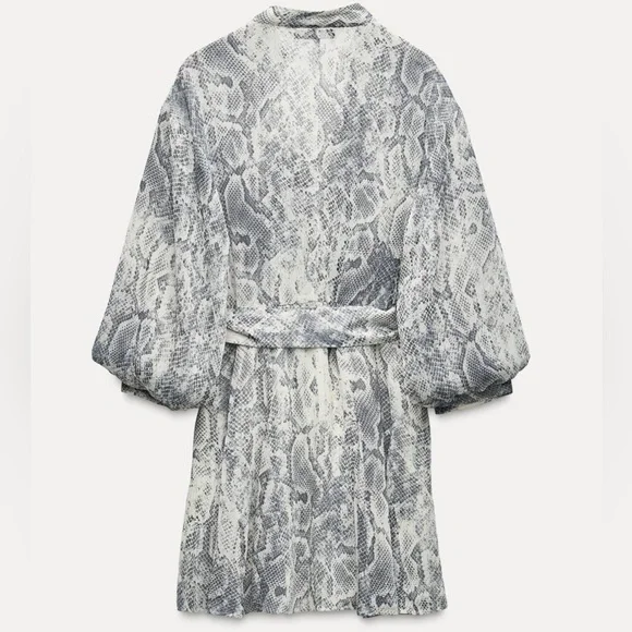 Nwt-Zara- METALLIC THREAD ANIMAL PRINT DRESS-Small - Picture 3 of 6